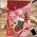 Pink Galah Cockatoo Christmas Australia Puzzle Aussie Xmas Sock Coquette Bow