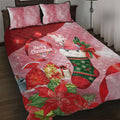 Pink Galah Cockatoo Christmas Australia Quilt Bed Set Aussie Xmas Sock Coquette Bow