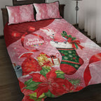 Pink Galah Cockatoo Christmas Australia Quilt Bed Set Aussie Xmas Sock Coquette Bow