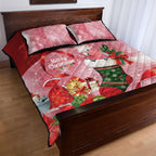 Pink Galah Cockatoo Christmas Australia Quilt Bed Set Aussie Xmas Sock Coquette Bow