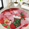 Pink Galah Cockatoo Christmas Australia Round Carpet Aussie Xmas Sock Coquette Bow