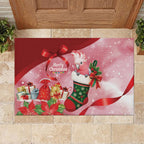 Pink Galah Cockatoo Christmas Australia Rubber Doormat Aussie Xmas Sock Coquette Bow