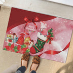 Pink Galah Cockatoo Christmas Australia Rubber Doormat Aussie Xmas Sock Coquette Bow