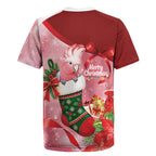 Pink Galah Cockatoo Christmas Australia Rugby Jersey Aussie Xmas Sock Coquette Bow