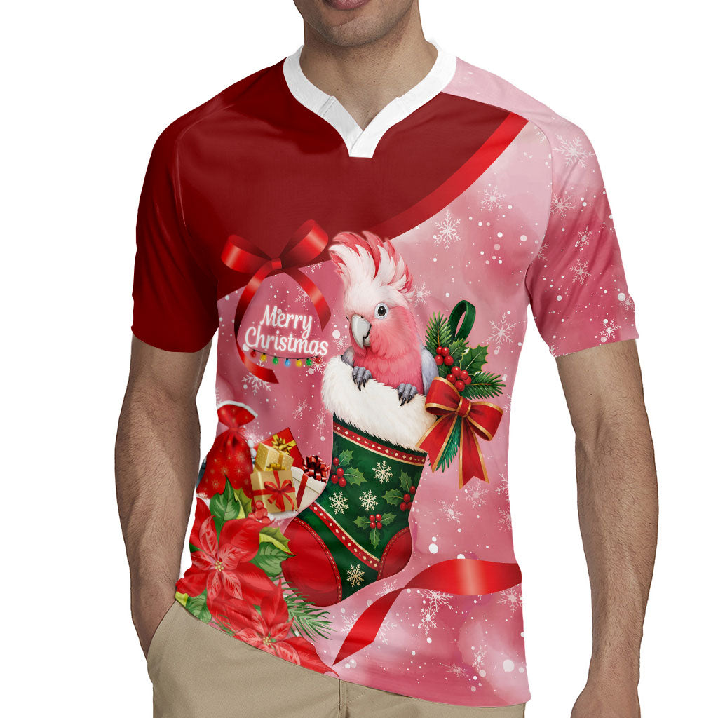 Pink Galah Cockatoo Christmas Australia Rugby Jersey Aussie Xmas Sock Coquette Bow