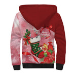 Pink Galah Cockatoo Christmas Australia Sherpa Hoodie Aussie Xmas Sock Coquette Bow