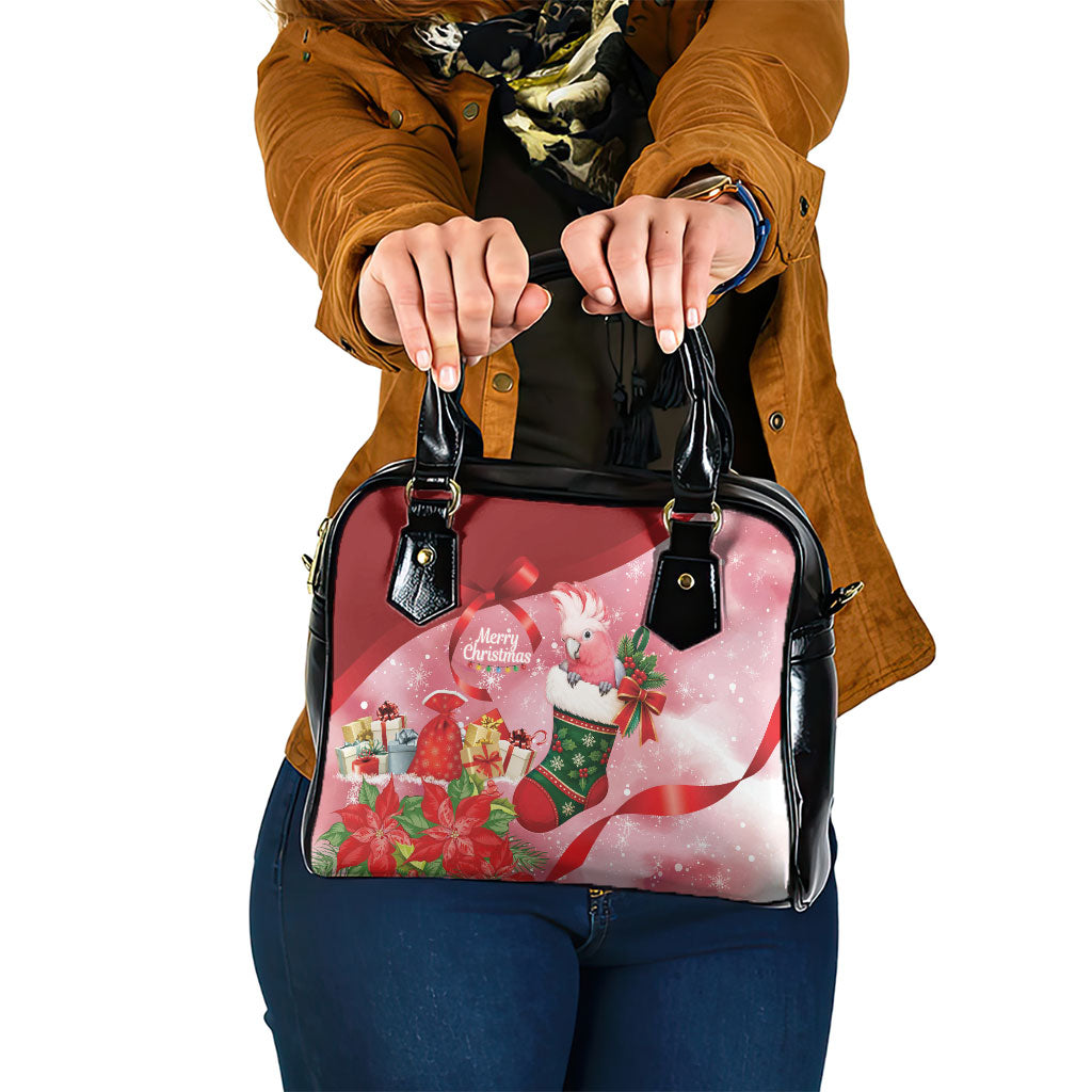 Pink Galah Cockatoo Christmas Australia Shoulder Handbag Aussie Xmas Sock Coquette Bow