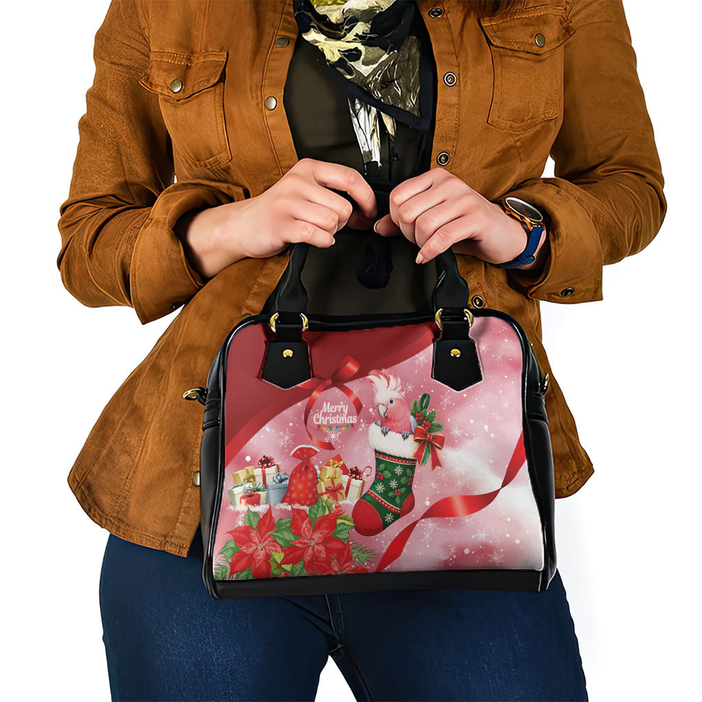 Pink Galah Cockatoo Christmas Australia Shoulder Handbag Aussie Xmas Sock Coquette Bow