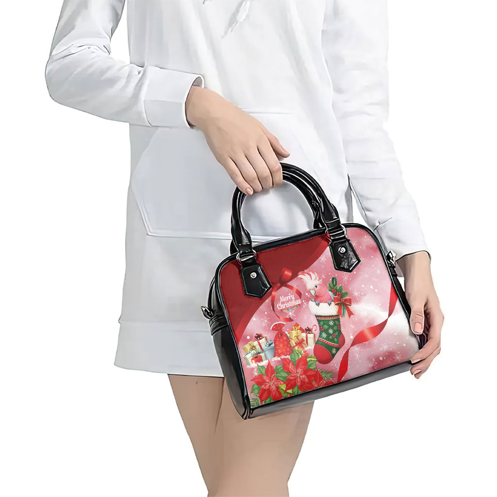 Pink Galah Cockatoo Christmas Australia Shoulder Handbag Aussie Xmas Sock Coquette Bow
