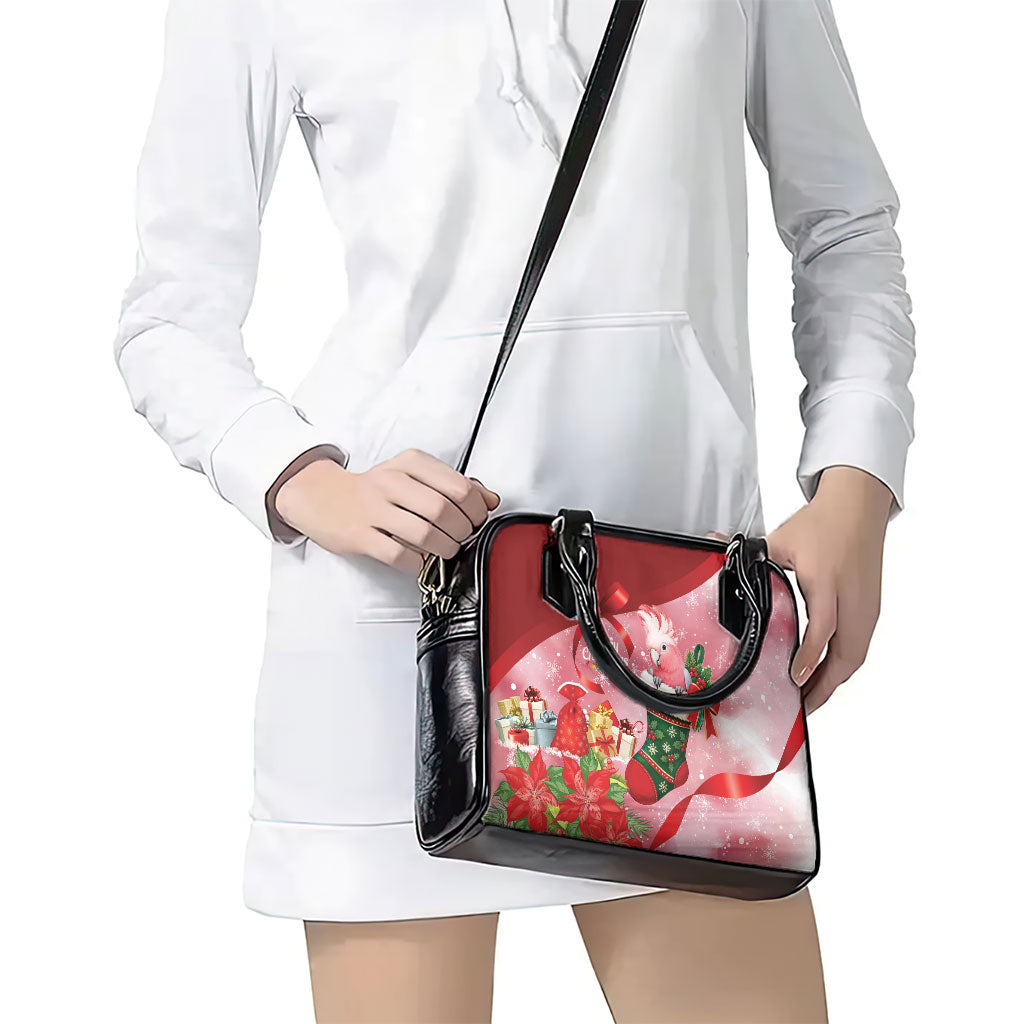 Pink Galah Cockatoo Christmas Australia Shoulder Handbag Aussie Xmas Sock Coquette Bow