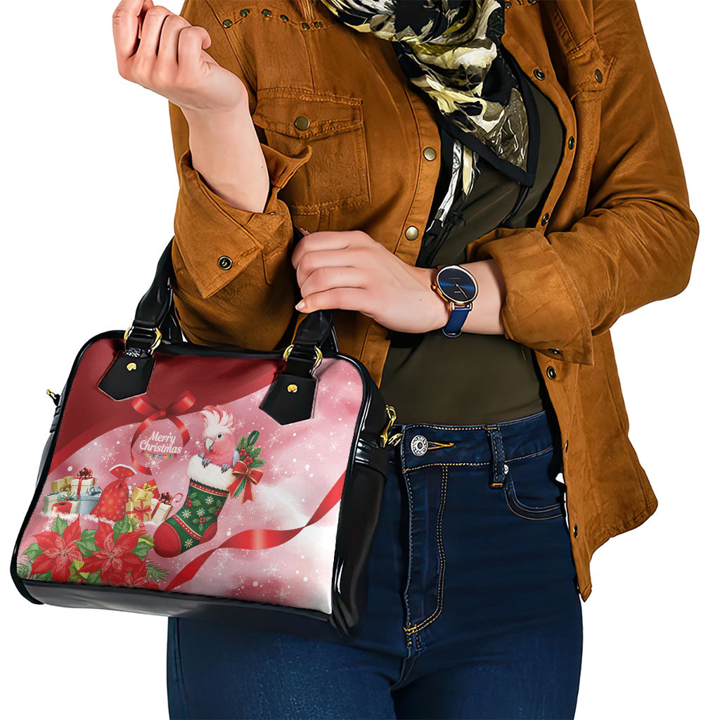 Pink Galah Cockatoo Christmas Australia Shoulder Handbag Aussie Xmas Sock Coquette Bow