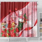 Pink Galah Cockatoo Christmas Australia Shower Curtain Aussie Xmas Sock Coquette Bow