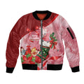 Pink Galah Cockatoo Christmas Australia Sleeve Zip Bomber Jacket Aussie Xmas Sock Coquette Bow