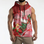 Pink Galah Cockatoo Christmas Australia Sleeveless Hoodie Aussie Xmas Sock Coquette Bow