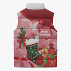 Pink Galah Cockatoo Christmas Australia Sleeveless Puffer Jacket Aussie Xmas Sock Coquette Bow