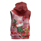 Pink Galah Cockatoo Christmas Australia Sleeveless Zip Hoodie Aussie Xmas Sock Coquette Bow