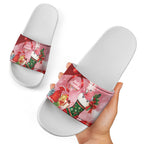 Pink Galah Cockatoo Christmas Australia Slide Sandals Aussie Xmas Sock Coquette Bow