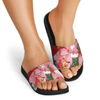 Pink Galah Cockatoo Christmas Australia Slide Sandals Aussie Xmas Sock Coquette Bow
