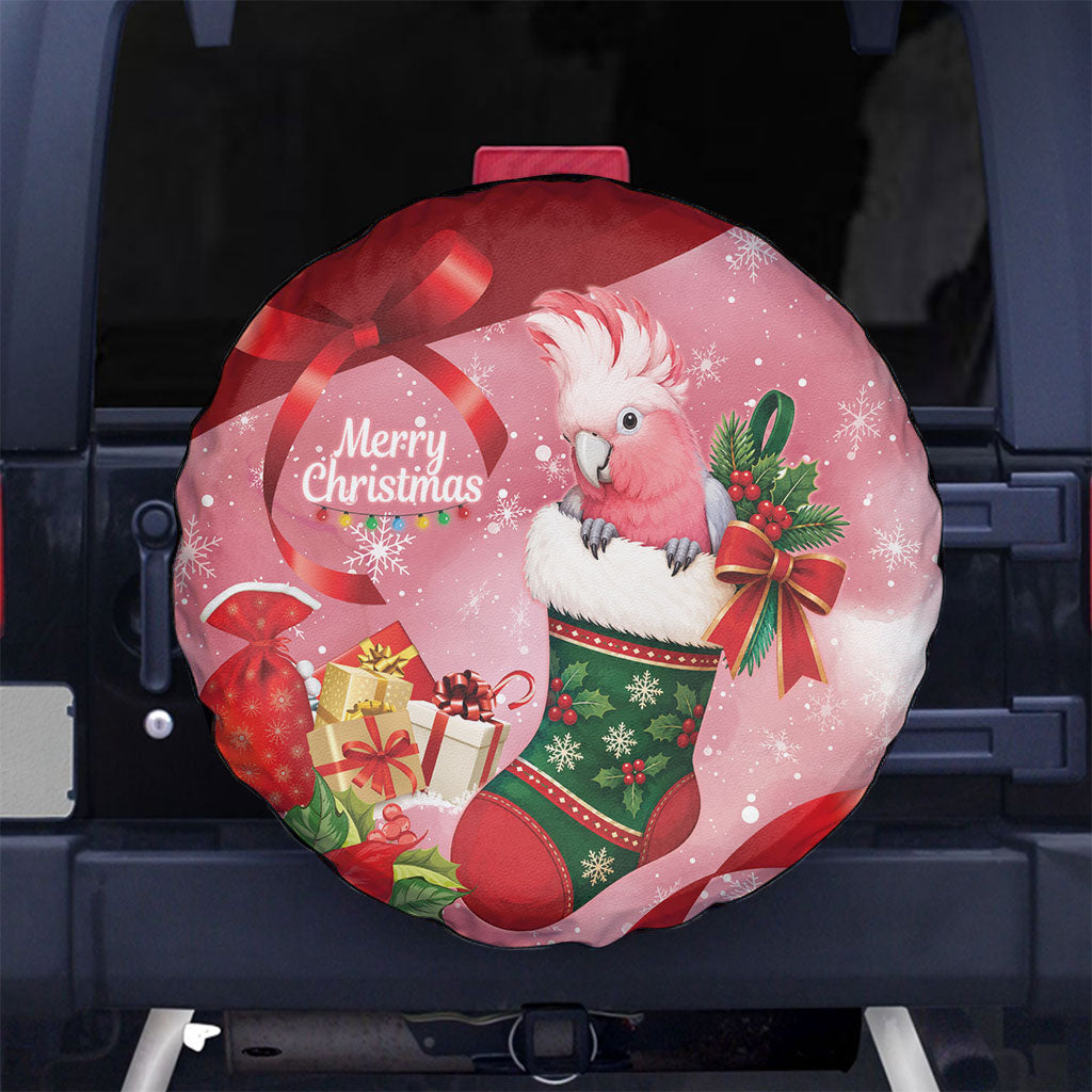 Pink Galah Cockatoo Christmas Australia Spare Tire Cover Aussie Xmas Sock Coquette Bow
