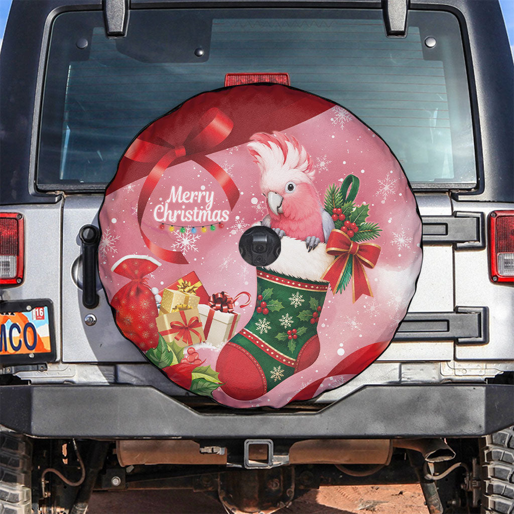 Pink Galah Cockatoo Christmas Australia Spare Tire Cover Aussie Xmas Sock Coquette Bow