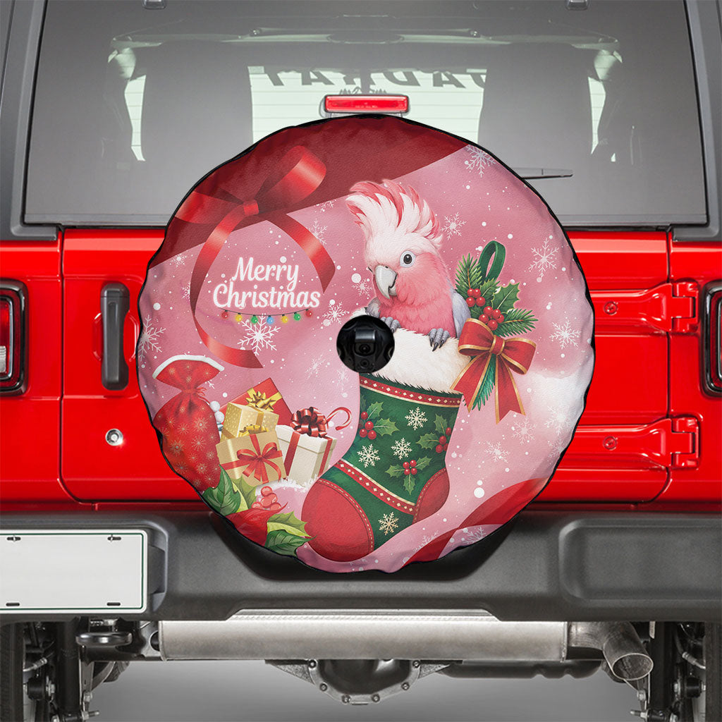 Pink Galah Cockatoo Christmas Australia Spare Tire Cover Aussie Xmas Sock Coquette Bow