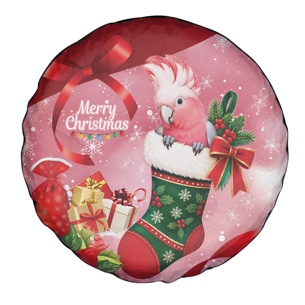 Pink Galah Cockatoo Christmas Australia Spare Tire Cover Aussie Xmas Sock Coquette Bow
