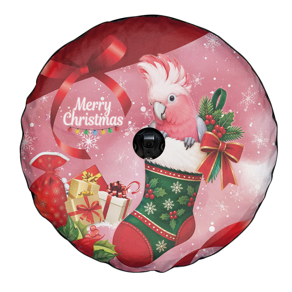 Pink Galah Cockatoo Christmas Australia Spare Tire Cover Aussie Xmas Sock Coquette Bow