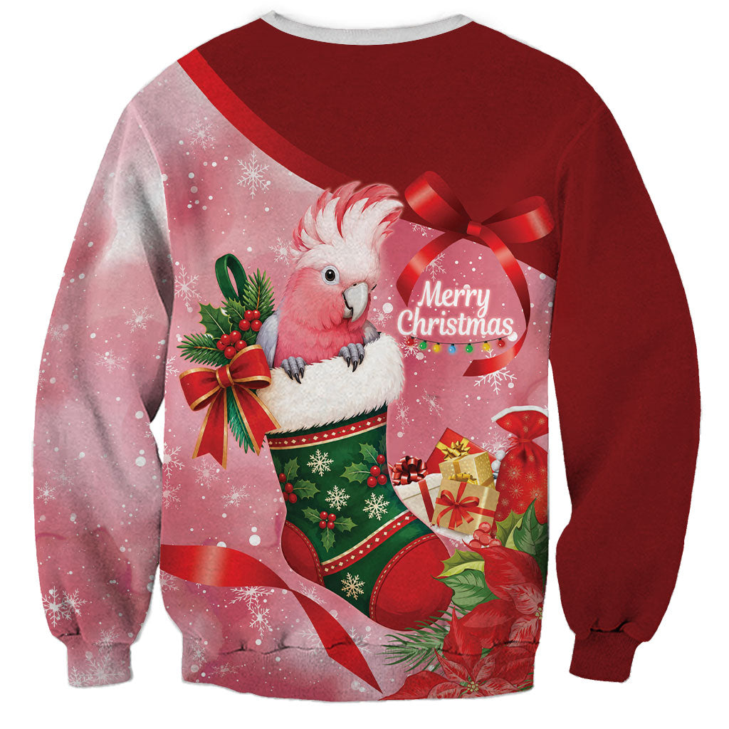 Pink Galah Cockatoo Christmas Australia Sweatshirt Aussie Xmas Sock Coquette Bow