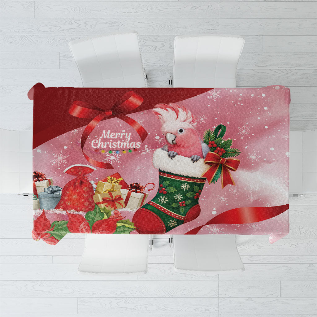 Pink Galah Cockatoo Christmas Australia Tablecloth Aussie Xmas Sock Coquette Bow