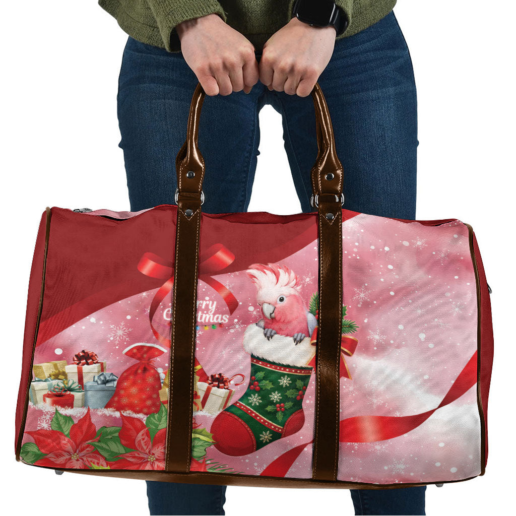 Pink Galah Cockatoo Christmas Australia Travel Bag Aussie Xmas Sock Coquette Bow