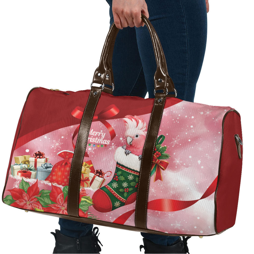 Pink Galah Cockatoo Christmas Australia Travel Bag Aussie Xmas Sock Coquette Bow