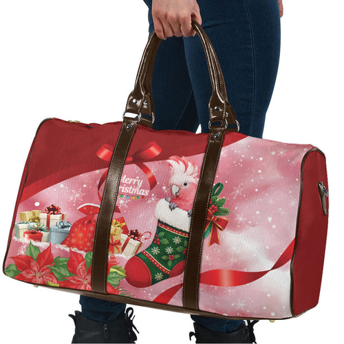 Pink Galah Cockatoo Christmas Australia Travel Bag Aussie Xmas Sock Coquette Bow