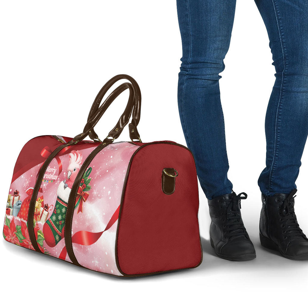 Pink Galah Cockatoo Christmas Australia Travel Bag Aussie Xmas Sock Coquette Bow