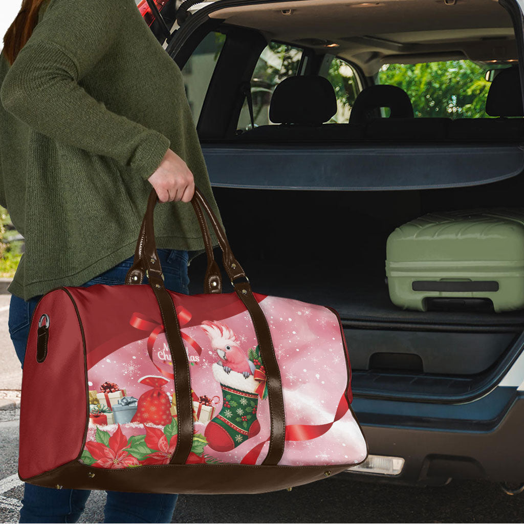 Pink Galah Cockatoo Christmas Australia Travel Bag Aussie Xmas Sock Coquette Bow