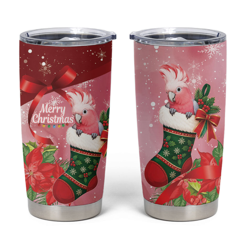 Pink Galah Cockatoo Christmas Australia Tumbler Cup Aussie Xmas Sock Coquette Bow