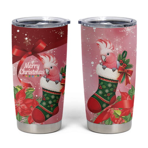 Pink Galah Cockatoo Christmas Australia Tumbler Cup Aussie Xmas Sock Coquette Bow