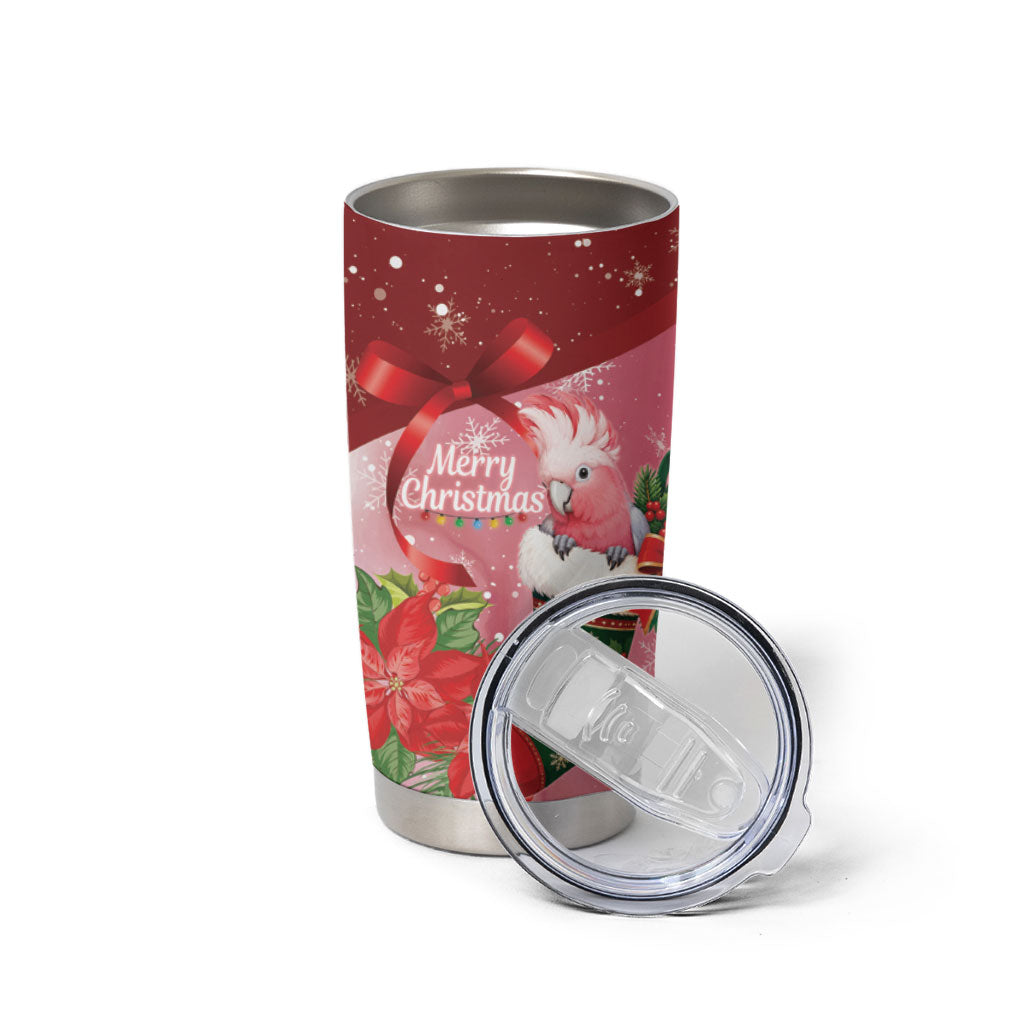 Pink Galah Cockatoo Christmas Australia Tumbler Cup Aussie Xmas Sock Coquette Bow