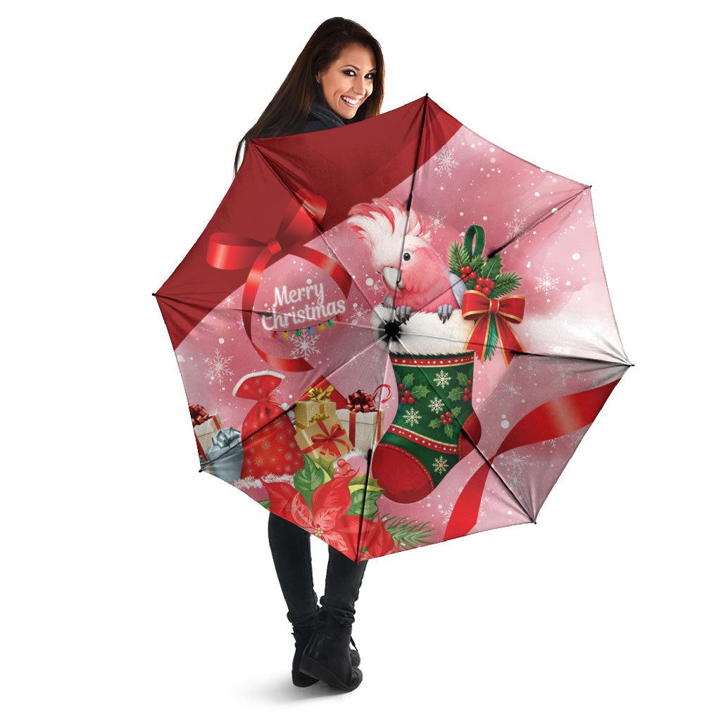 Pink Galah Cockatoo Christmas Australia Umbrella Aussie Xmas Sock Coquette Bow