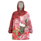 Pink Galah Cockatoo Christmas Australia Wearable Blanket Hoodie Aussie Xmas Sock Coquette Bow