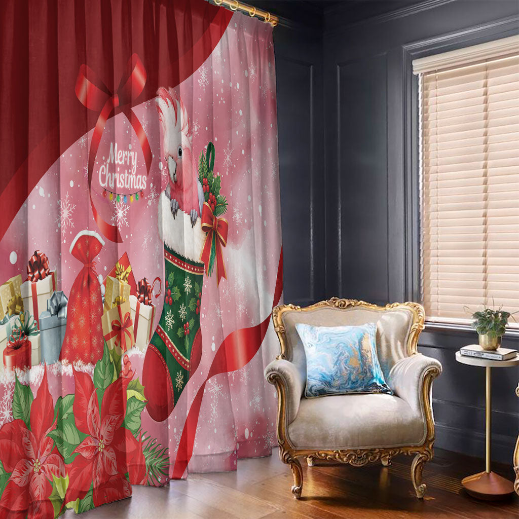 Pink Galah Cockatoo Christmas Australia Window Curtain Aussie Xmas Sock Coquette Bow