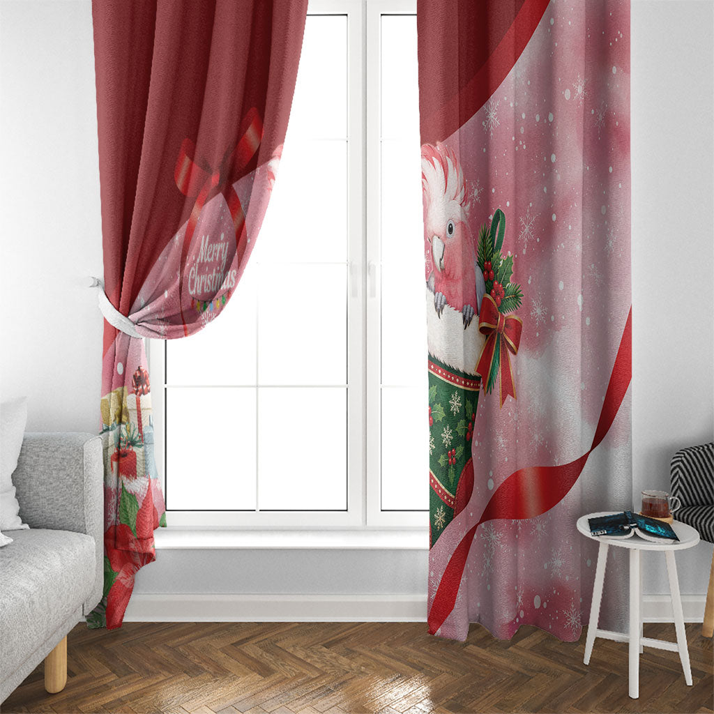 Pink Galah Cockatoo Christmas Australia Window Curtain Aussie Xmas Sock Coquette Bow