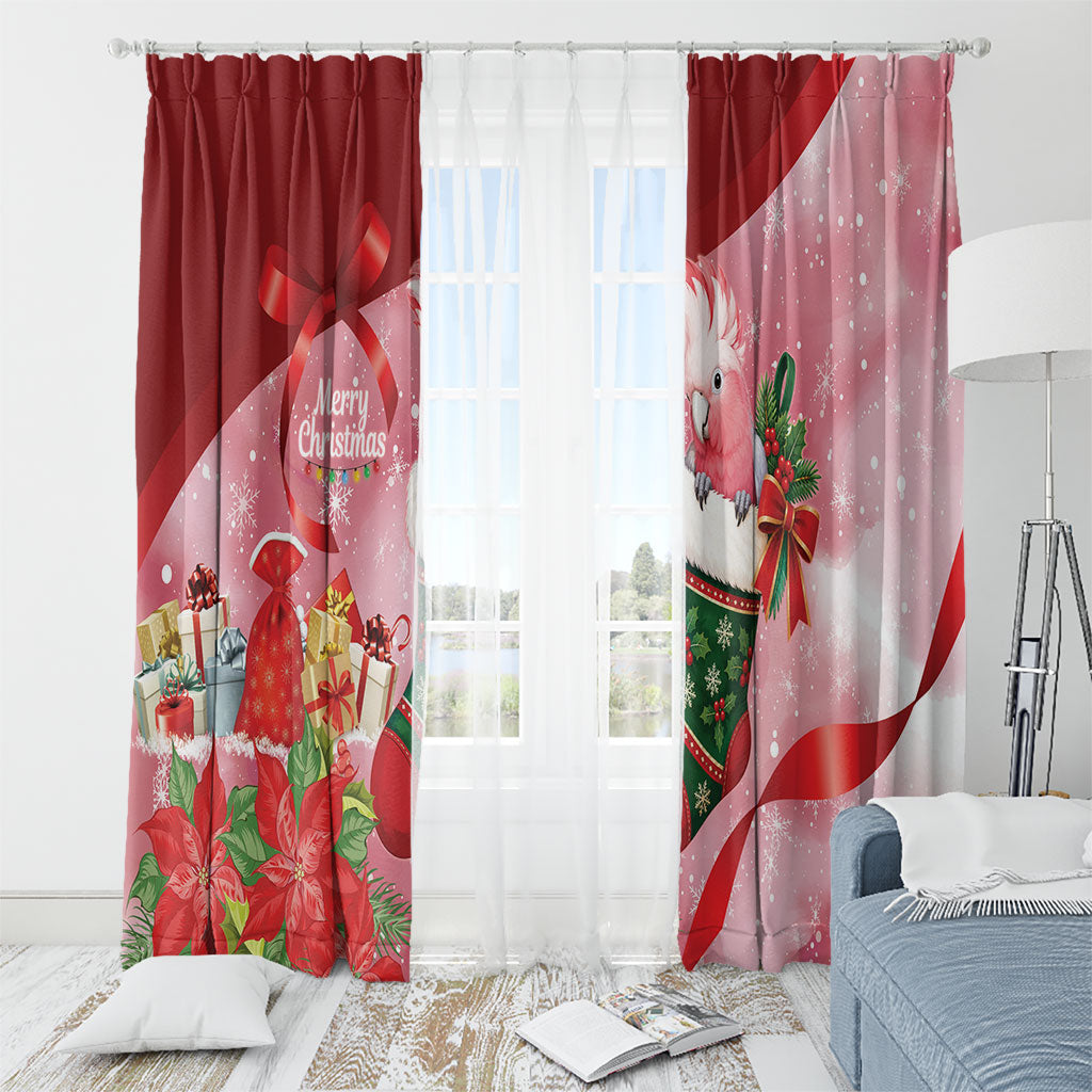 Pink Galah Cockatoo Christmas Australia Window Curtain Aussie Xmas Sock Coquette Bow