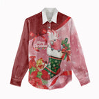Pink Galah Cockatoo Christmas Australia Women Casual Shirt Aussie Xmas Sock Coquette Bow