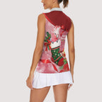Pink Galah Cockatoo Christmas Australia Women Sleeveless Polo Shirt Aussie Xmas Sock Coquette Bow