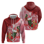 Pink Galah Cockatoo Christmas Australia Zip Hoodie Aussie Xmas Sock Coquette Bow