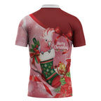 Pink Galah Cockatoo Christmas Australia Zipper Polo Shirt Aussie Xmas Sock Coquette Bow