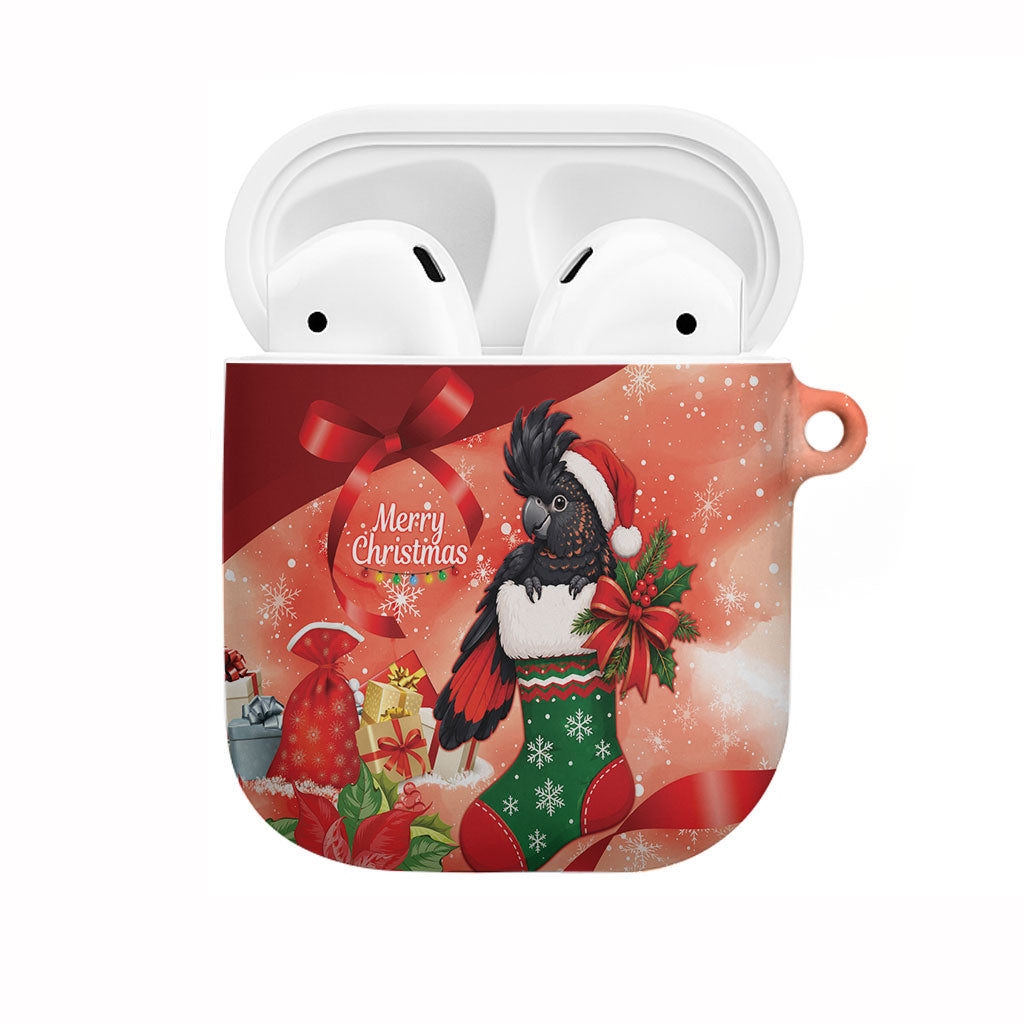 Black Cockatoo Christmas Australia AirPods Case Aussie Xmas Sock Coquette Bow