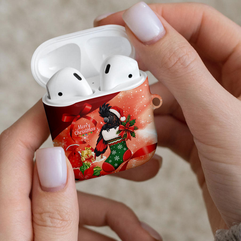 Black Cockatoo Christmas Australia AirPods Case Aussie Xmas Sock Coquette Bow