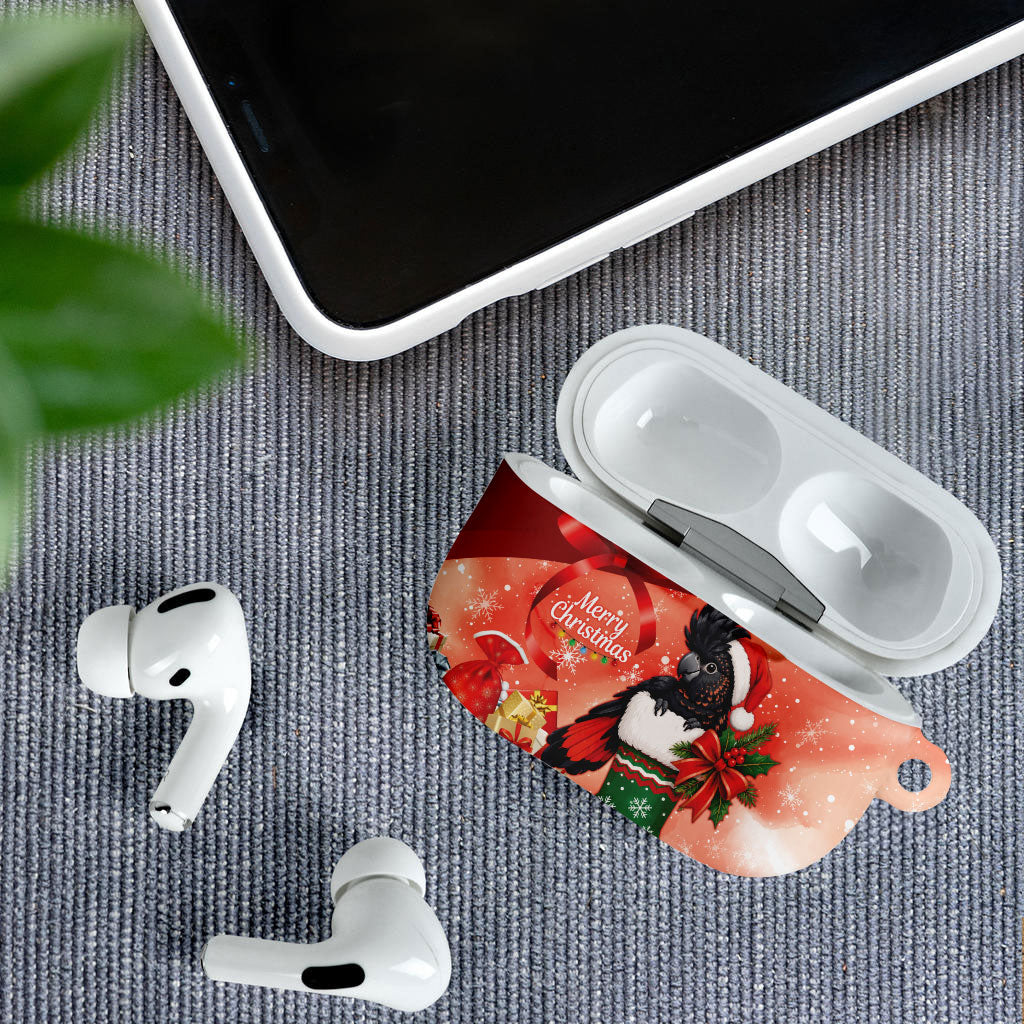Black Cockatoo Christmas Australia AirPods Case Aussie Xmas Sock Coquette Bow