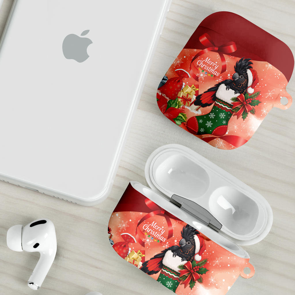 Black Cockatoo Christmas Australia AirPods Case Aussie Xmas Sock Coquette Bow